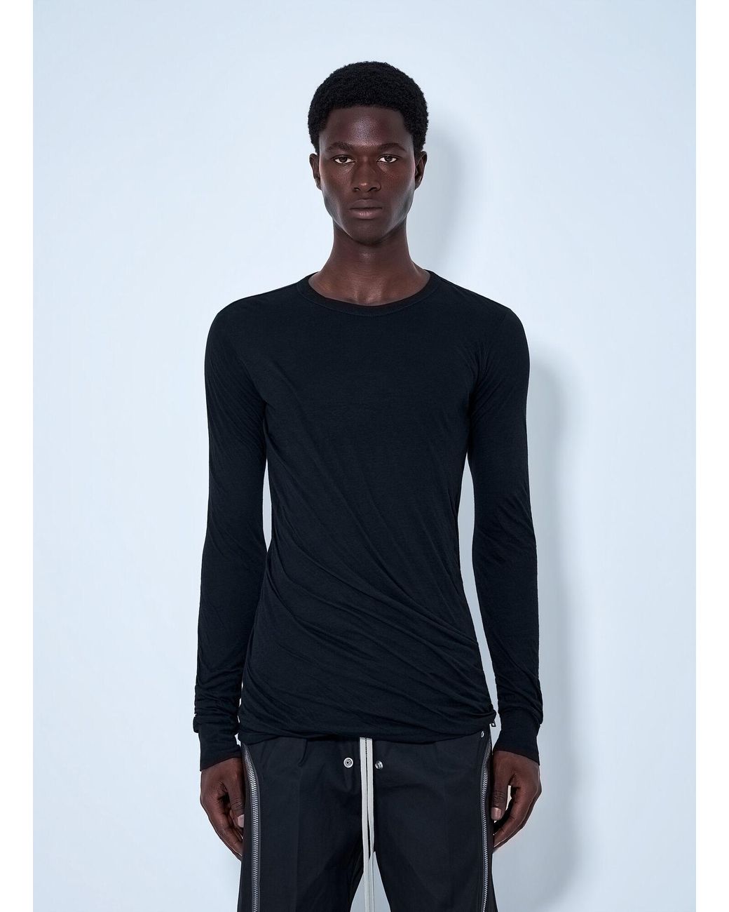 Rick Owens Blue Long Sleeve Crewneck Top for men