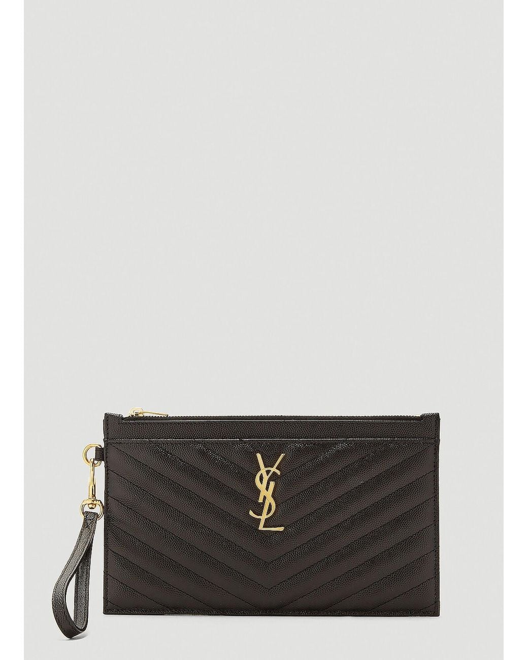 Saint Laurent Gray Cassandre Matelassã Large Pouch