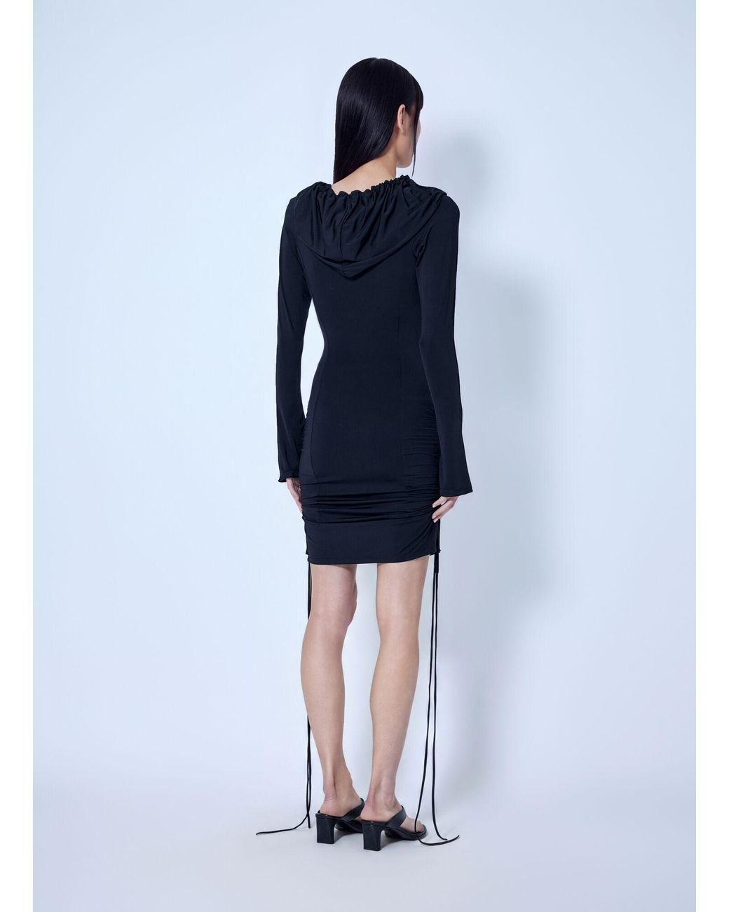 KNWLS Blue Cu Hooded Mini Dress