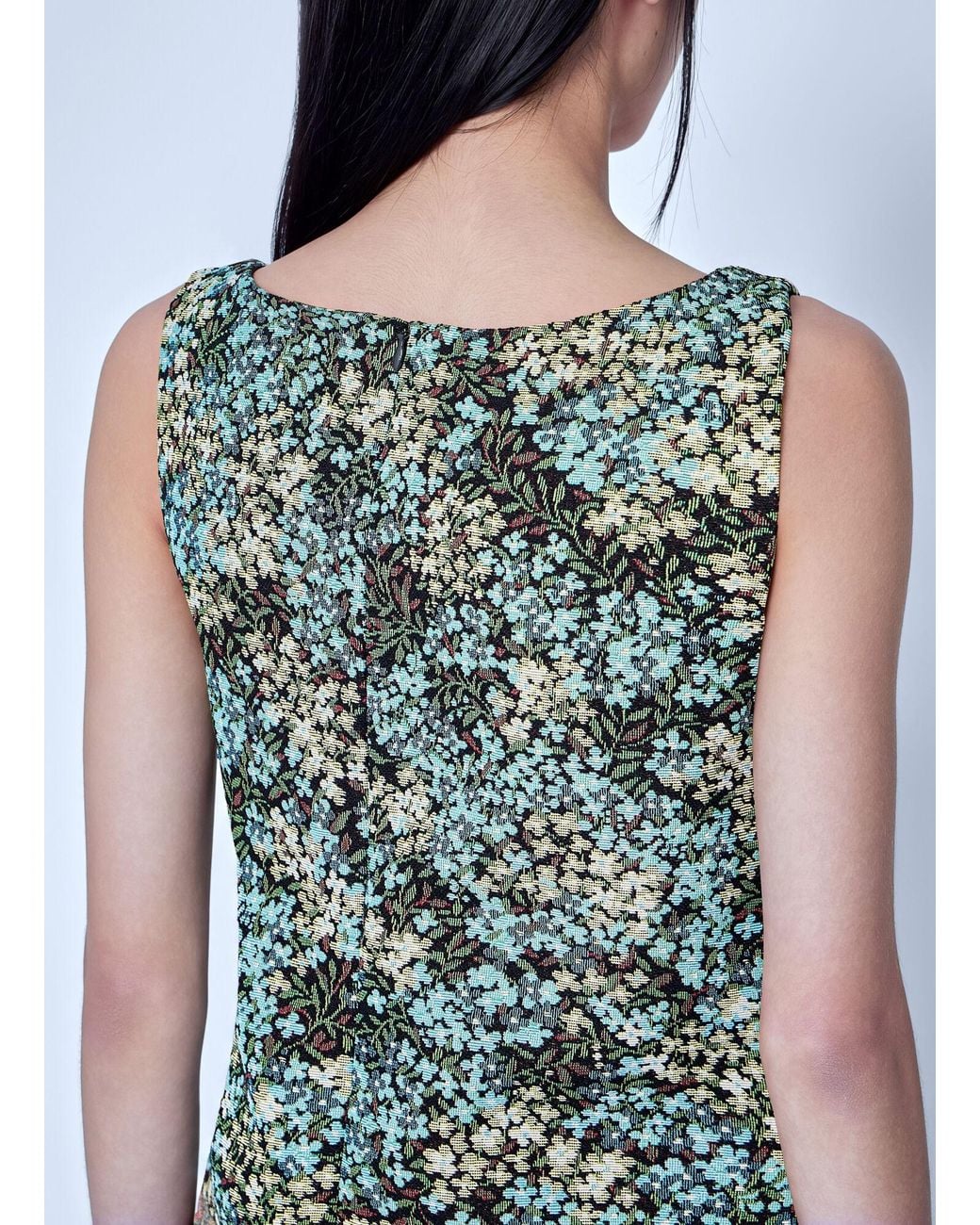 Dries Van Noten Blue Floral Patterned Sleeveless Top