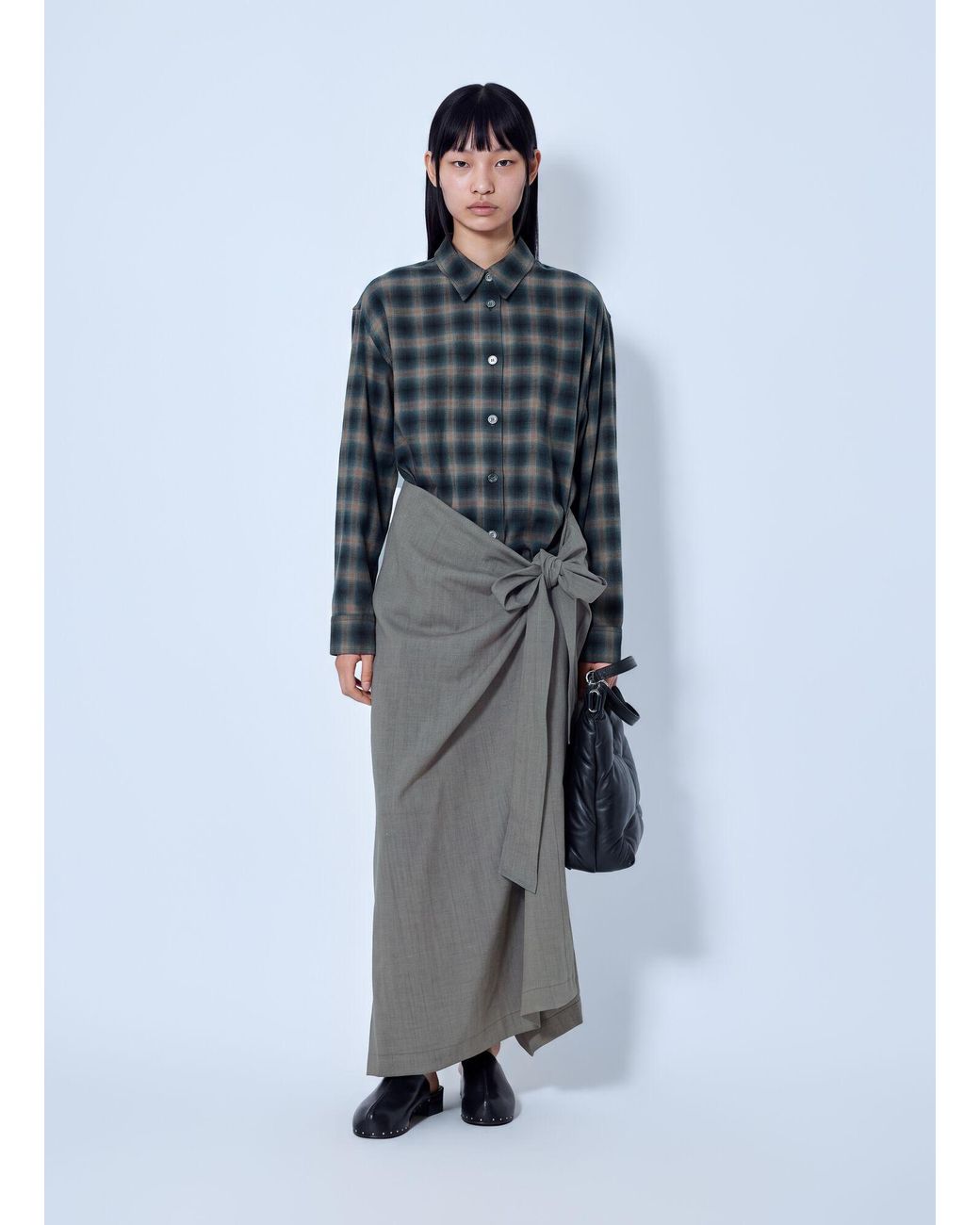 Our Legacy Blue Twisted Shirt Dress