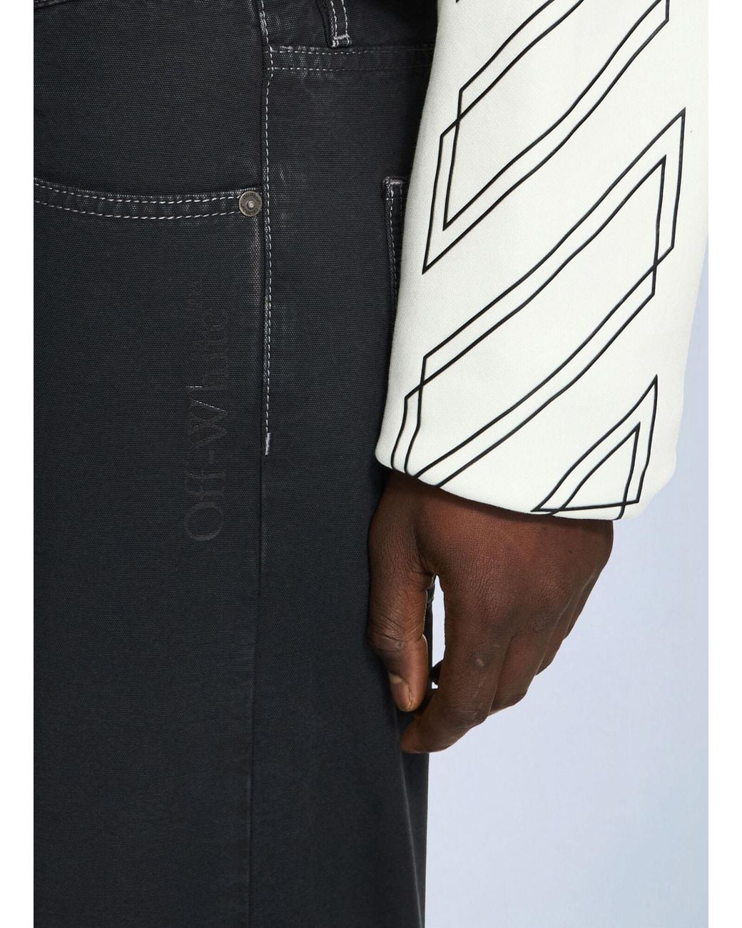 Off-White c/o Virgil Abloh Black Half Arrow Slim Relaxed Pants for men