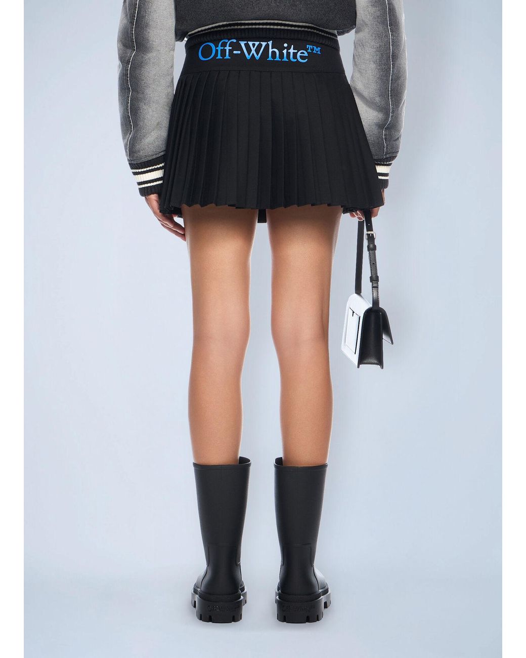 Off-White c/o Virgil Abloh Black Big Bookish Logo Pleated Skirt