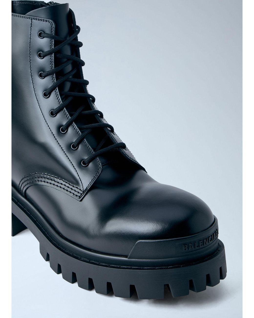 Balenciaga Blue Combat Strike Boots for men