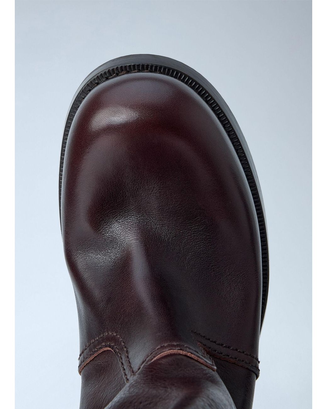 Prada Brown Leather Mid-Calf Boots