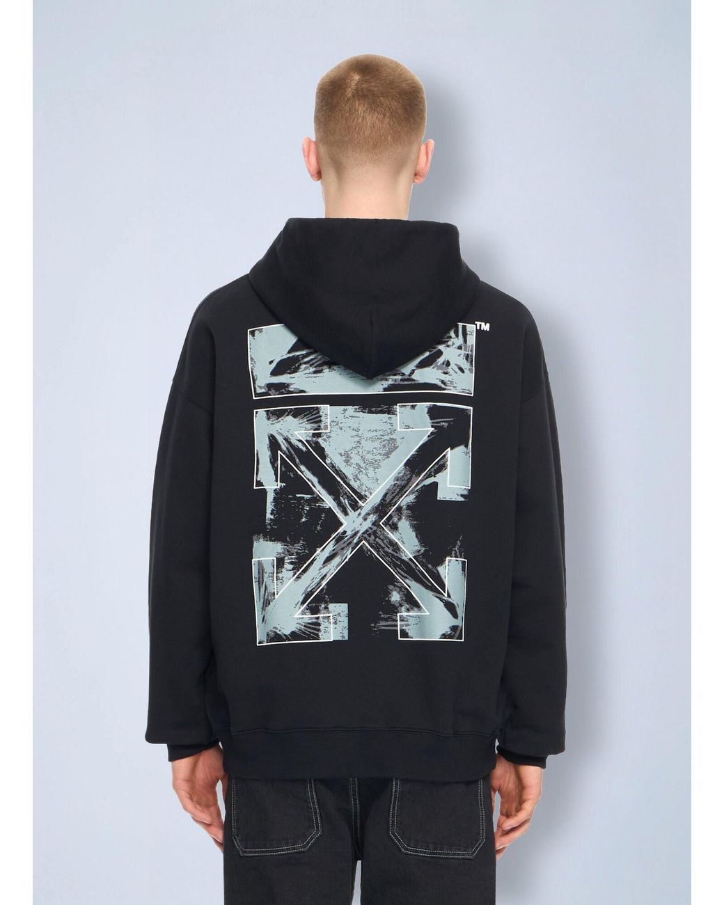 Off-White c/o Virgil Abloh Blue Paint Arrow Skate Hoodie for men