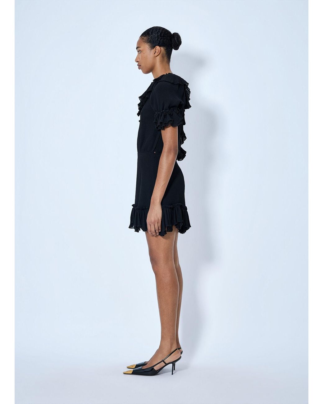 Saint Laurent Blue Asymmetric Mini Dress