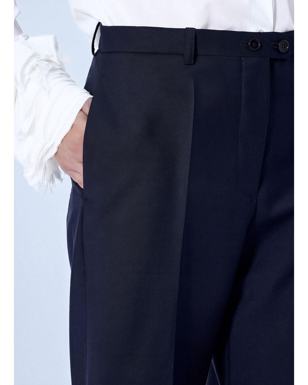 Jil Sander Blue Wide-Leg Tailored Trousers