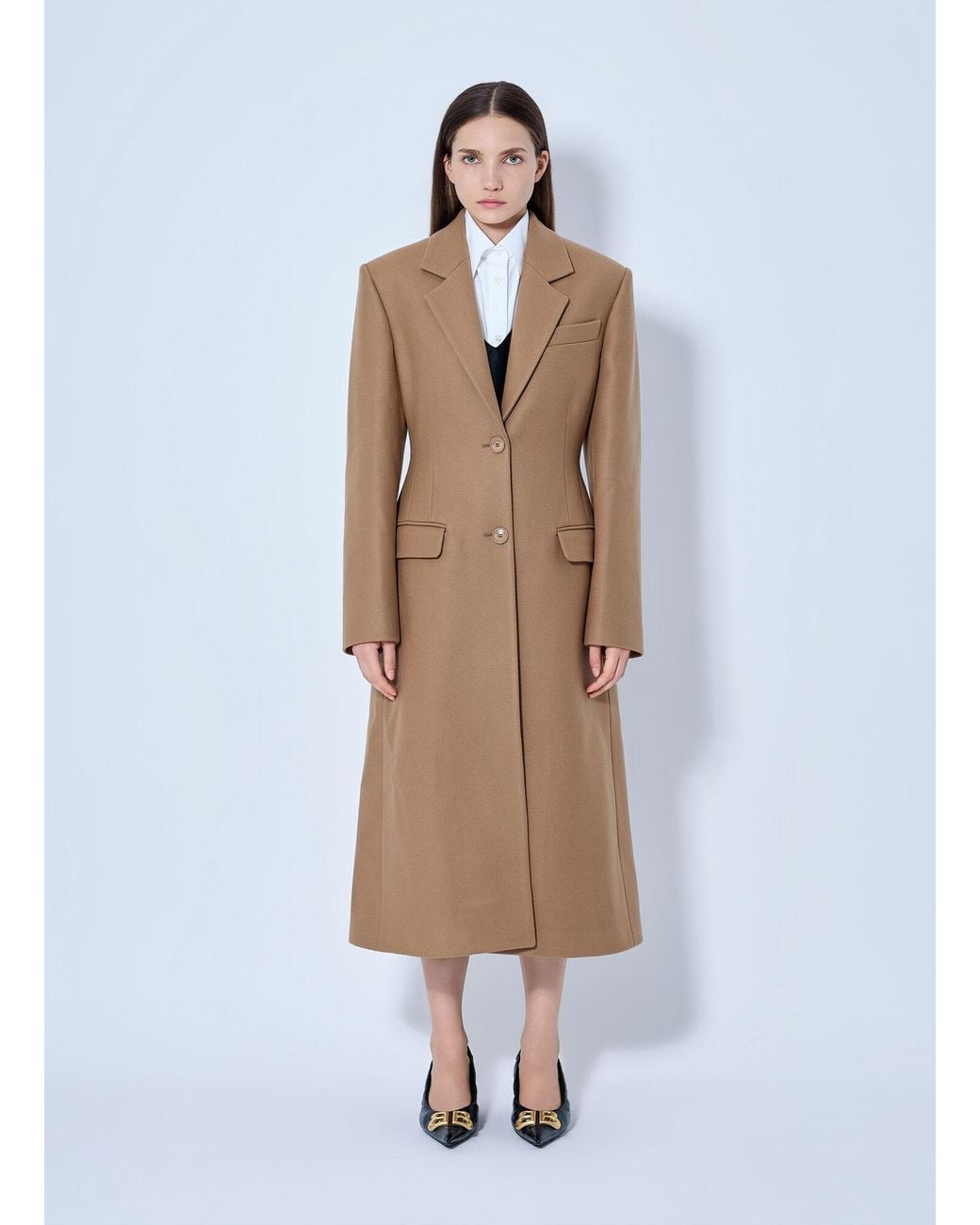 Balenciaga White Single-Breasted Coat