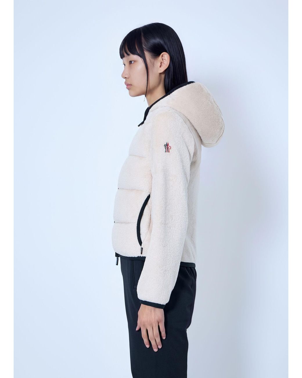 Moncler White Polartec Padded Zip-Up Hoodie