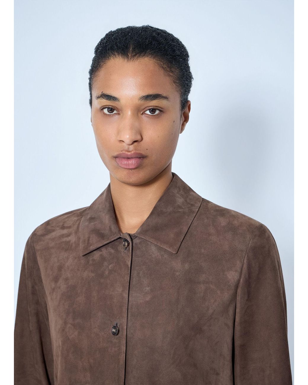 Max Mara Brown Suede Shirt Jacket