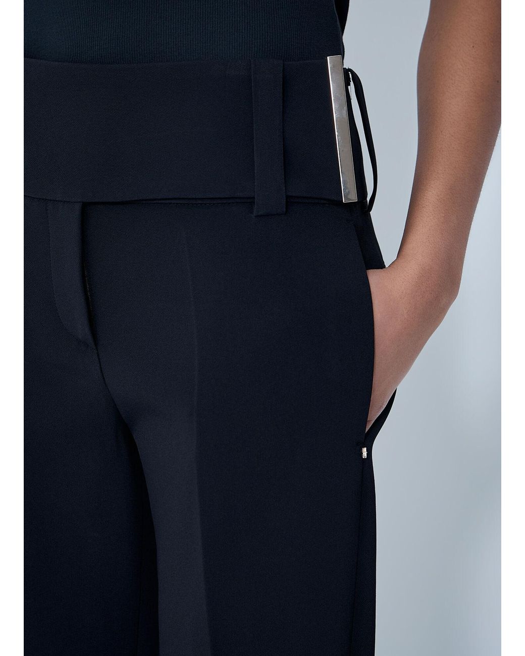 Sportmax Blue High-Waisted Flared Trousers