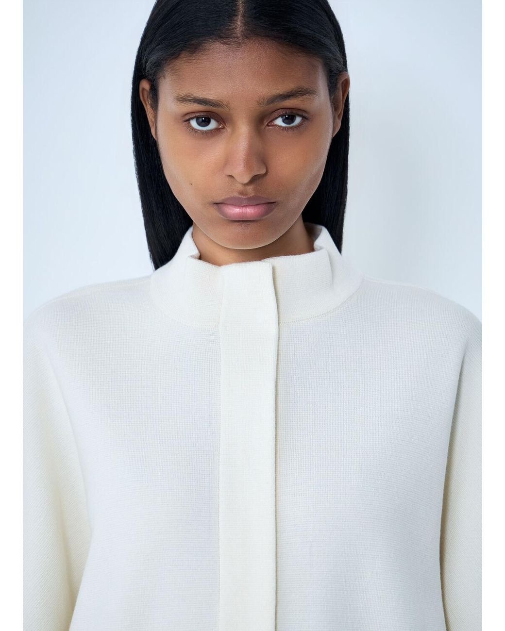 Max Mara White Structured Wool-Blend Jacket
