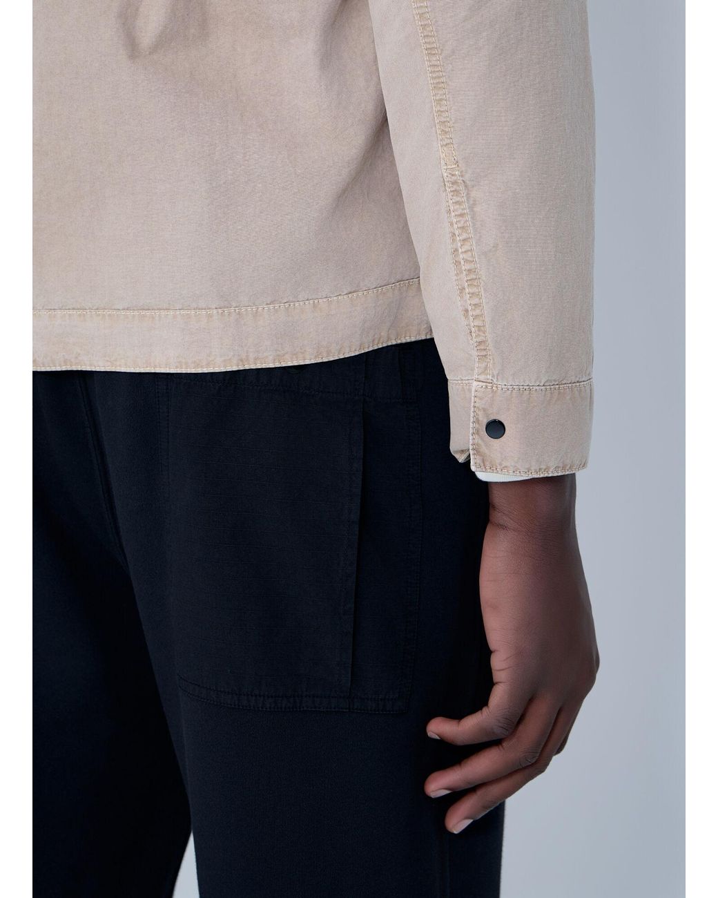 Stone Island Natural Logo Patch Overshirt for men