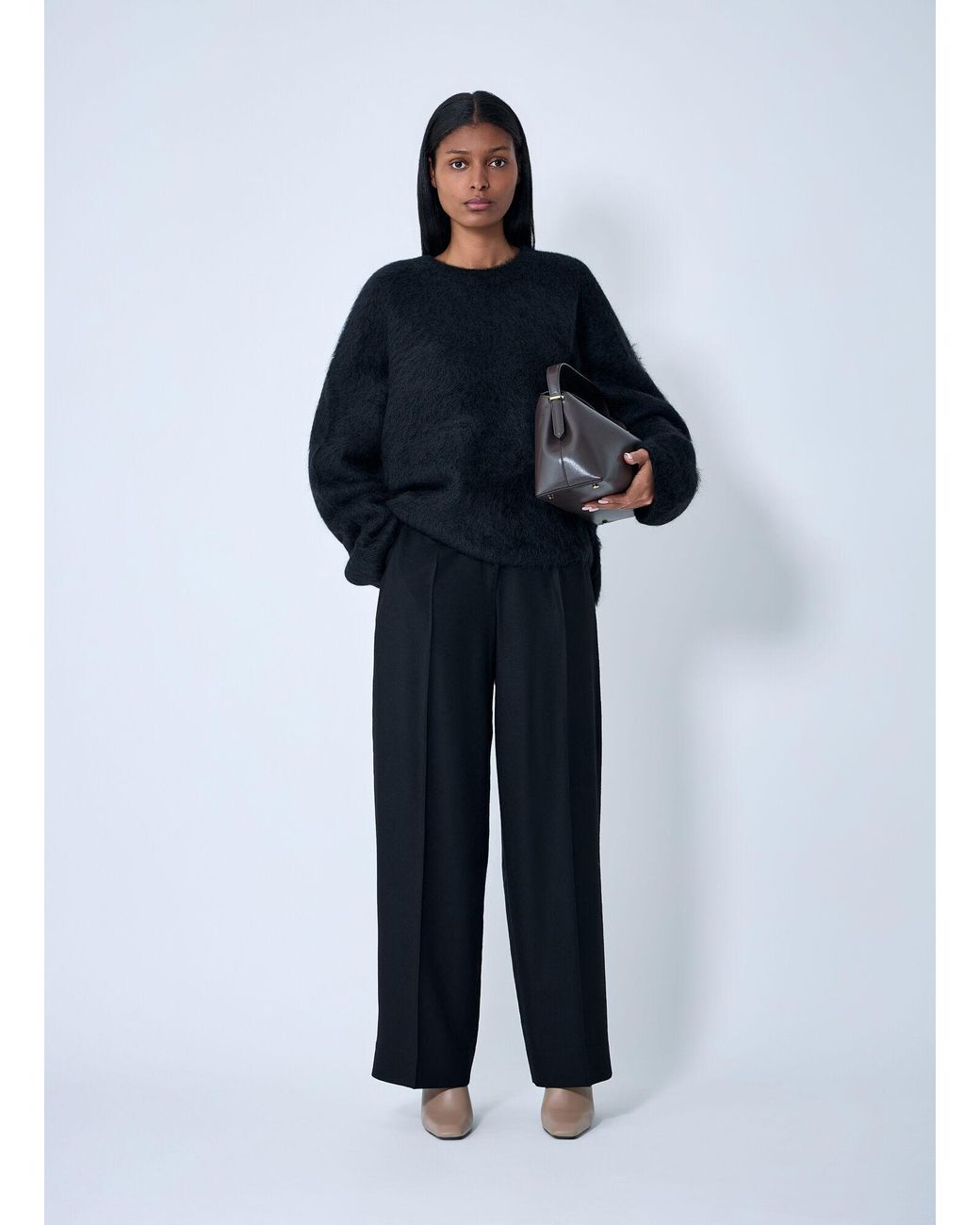 Totême Blue Wide Flannel Pants