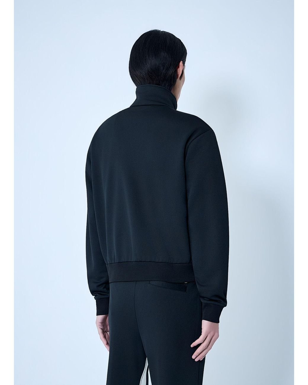 Moncler Blue High-Neck Zip Jacket for men