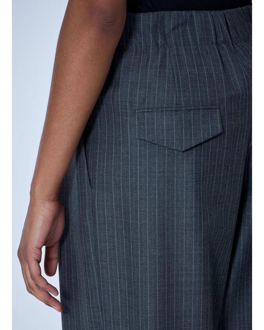 Jil Sander Blue Pinstripe Wide-Leg Trousers