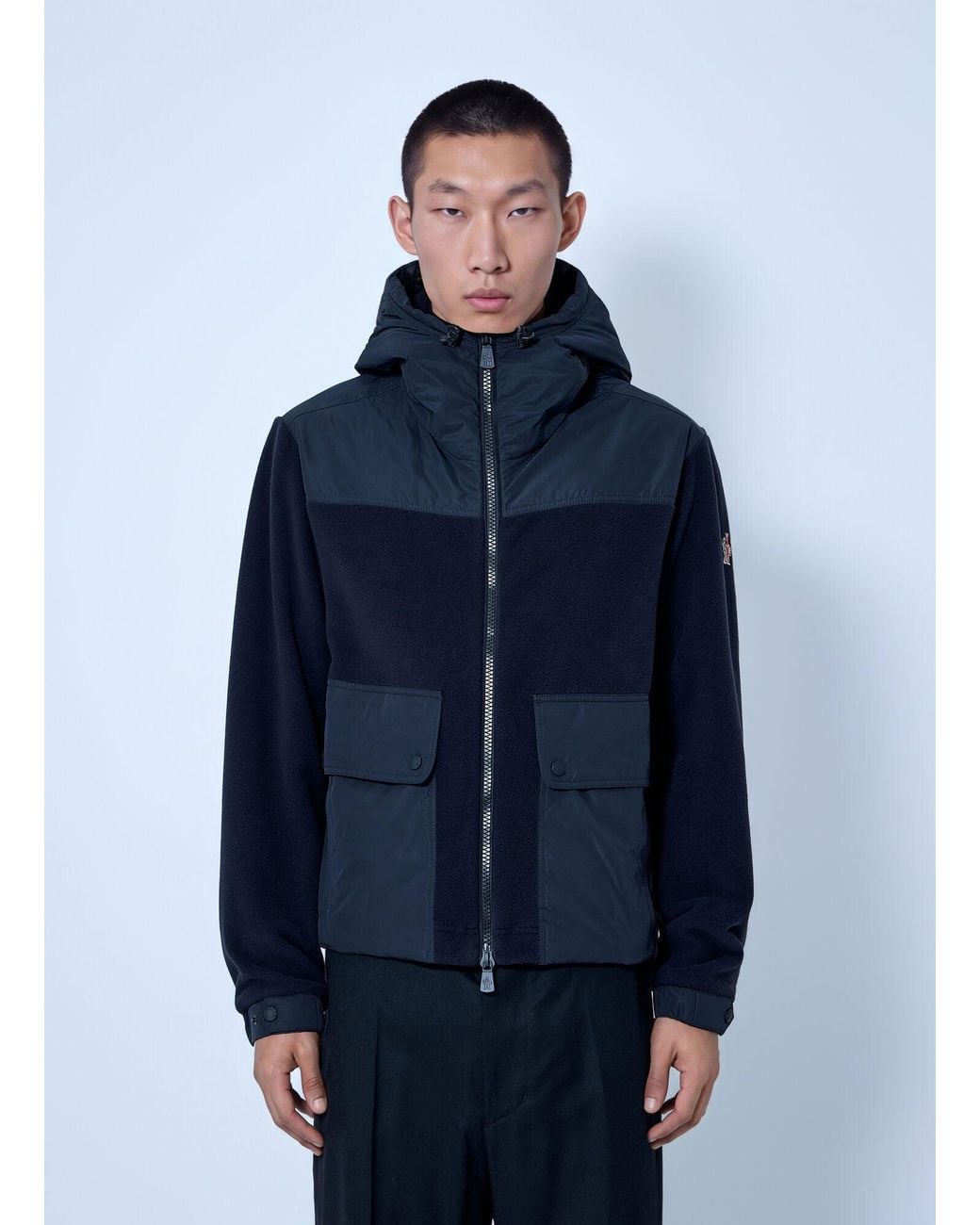 Moncler Blue Polartec® Zip-up Hoodie for men