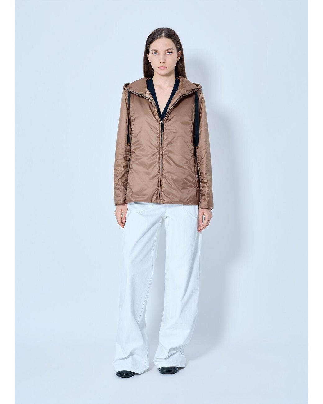Max Mara Brown Hooded Zip Jacket