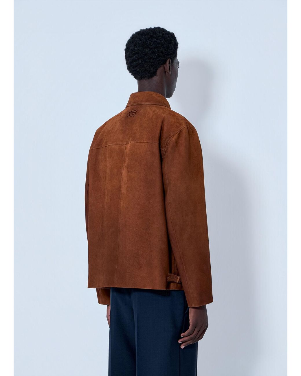 Miu Miu Brown Suede Zip Jacket for men