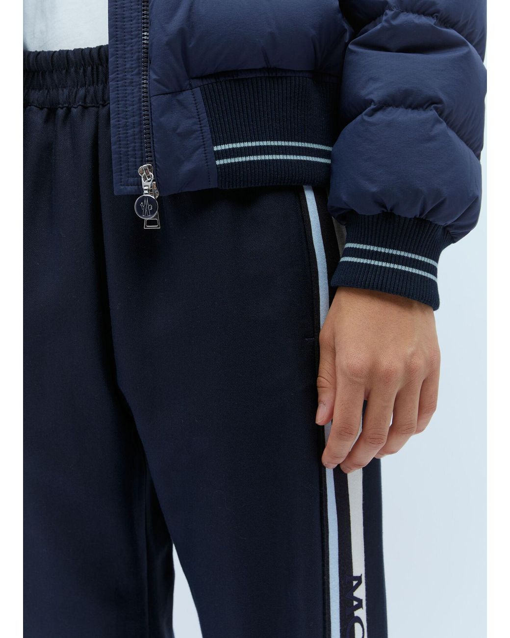 Moncler Blue Logo Embroidery Track Pants