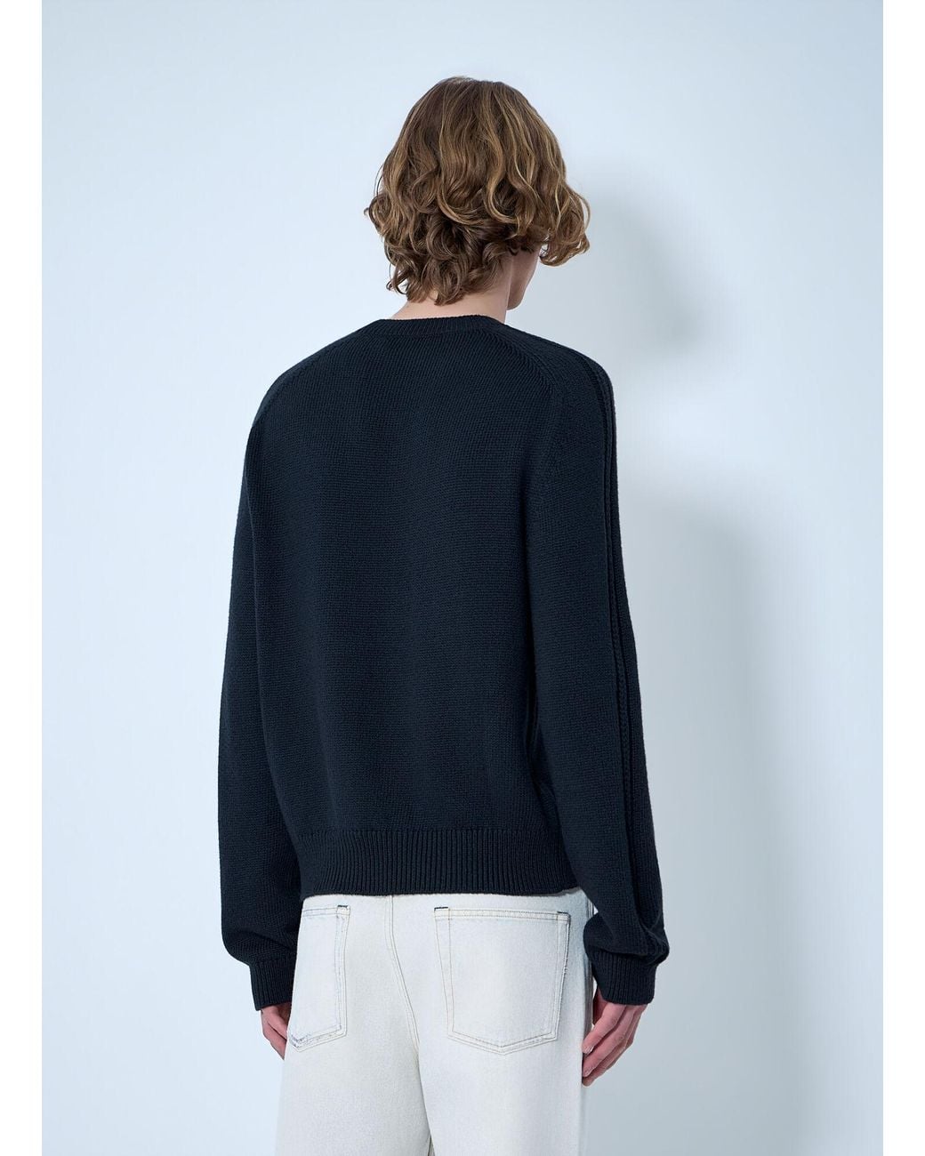Our Legacy Blue Crewneck Wool Sweater for men