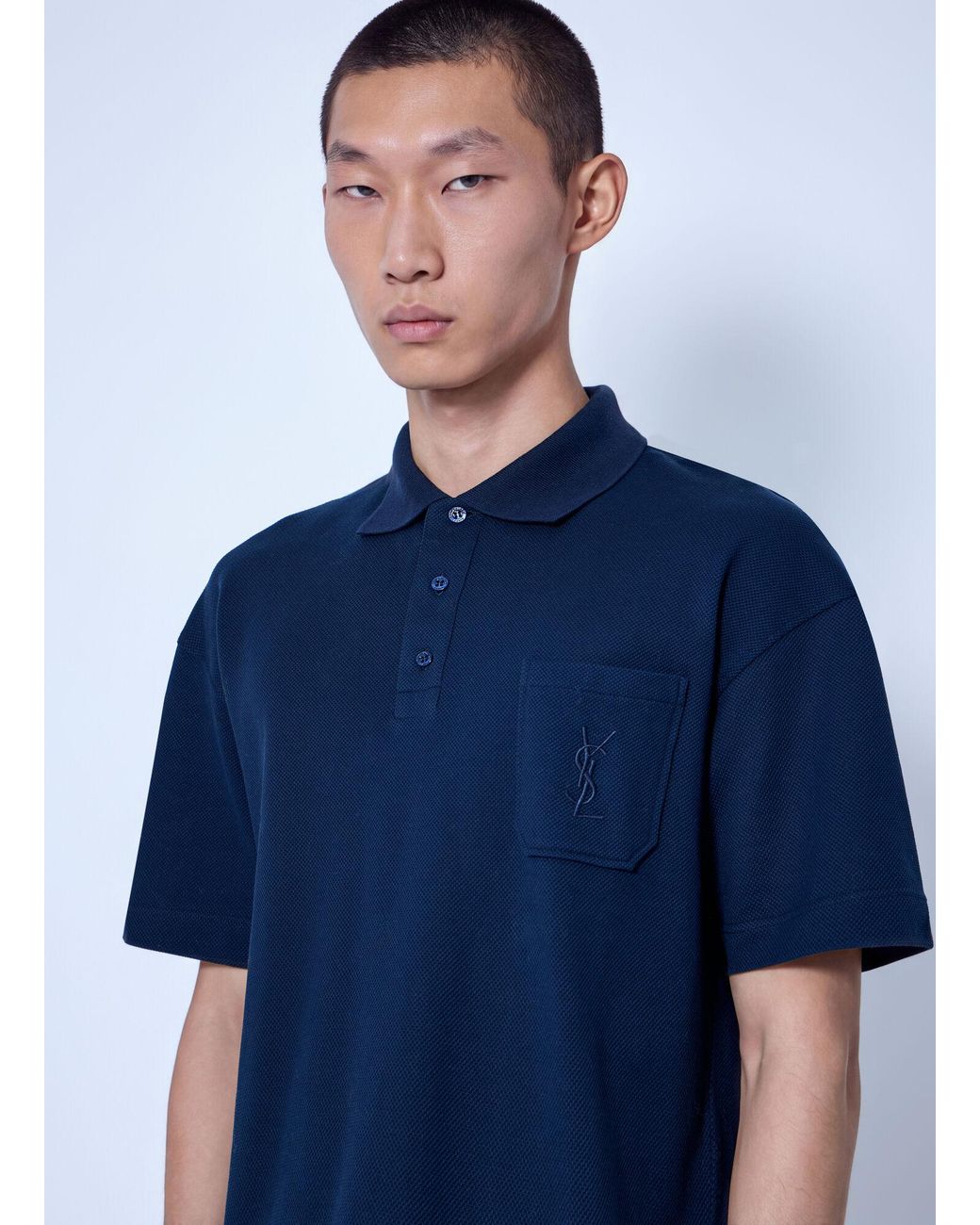 Saint Laurent Blue Cassandre Polo for men