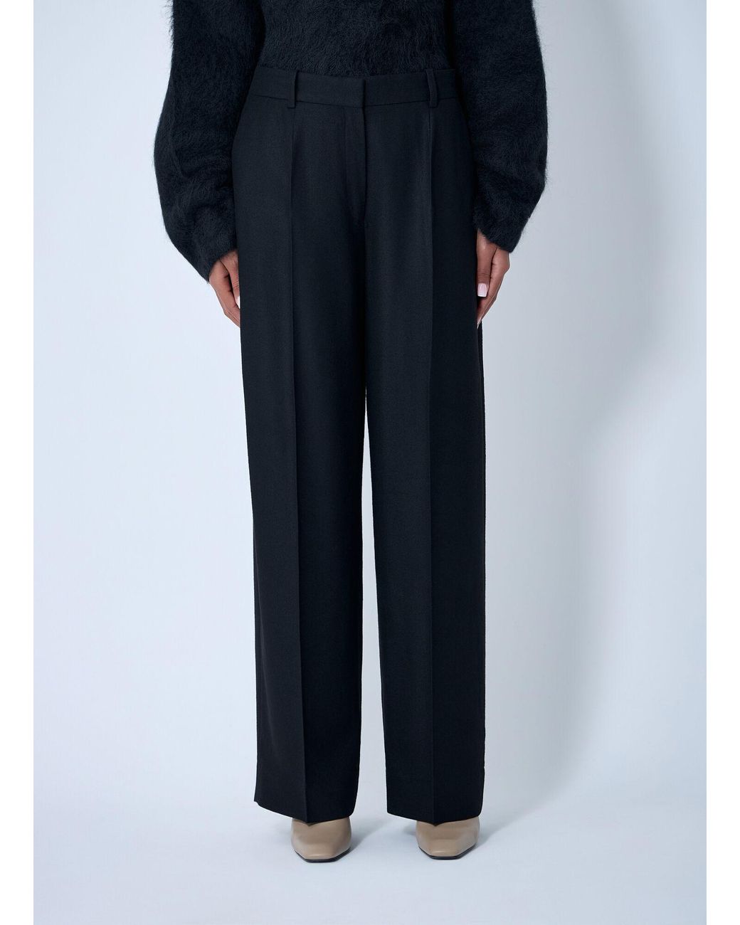 Totême Blue Wide Flannel Pants