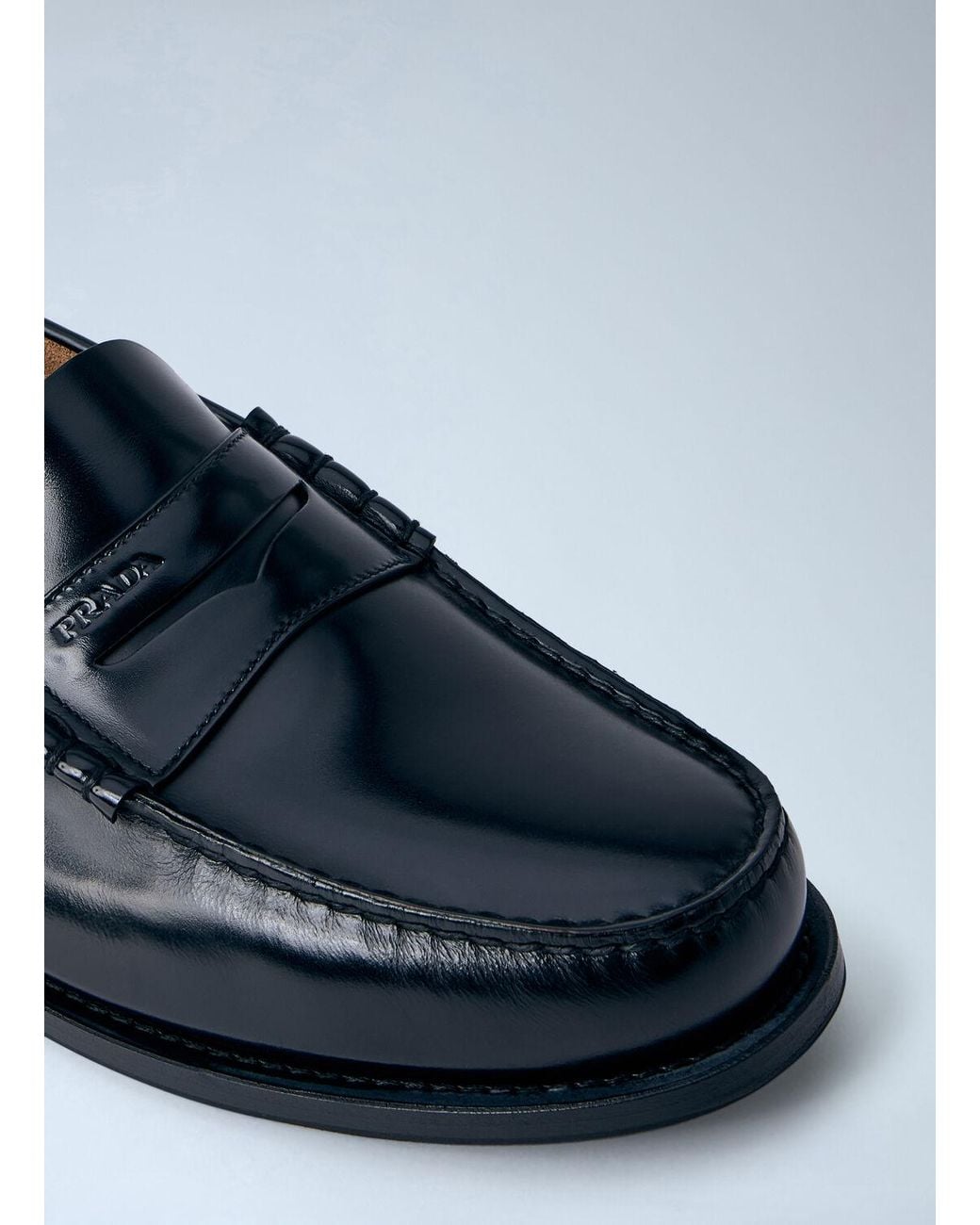 Prada Black Leather Loafers for men