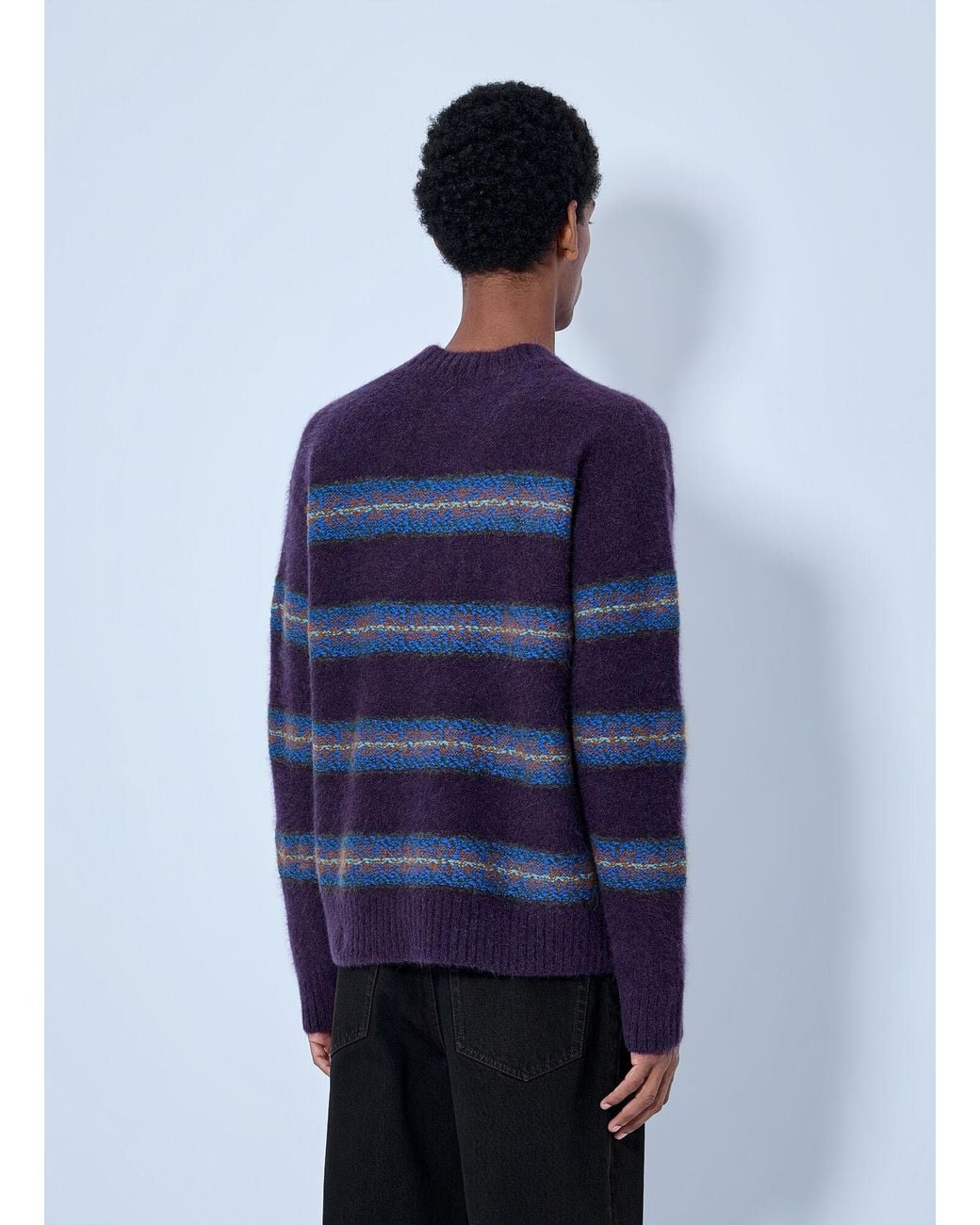 Dries Van Noten Blue Master Boucle Stripe Jumper for men