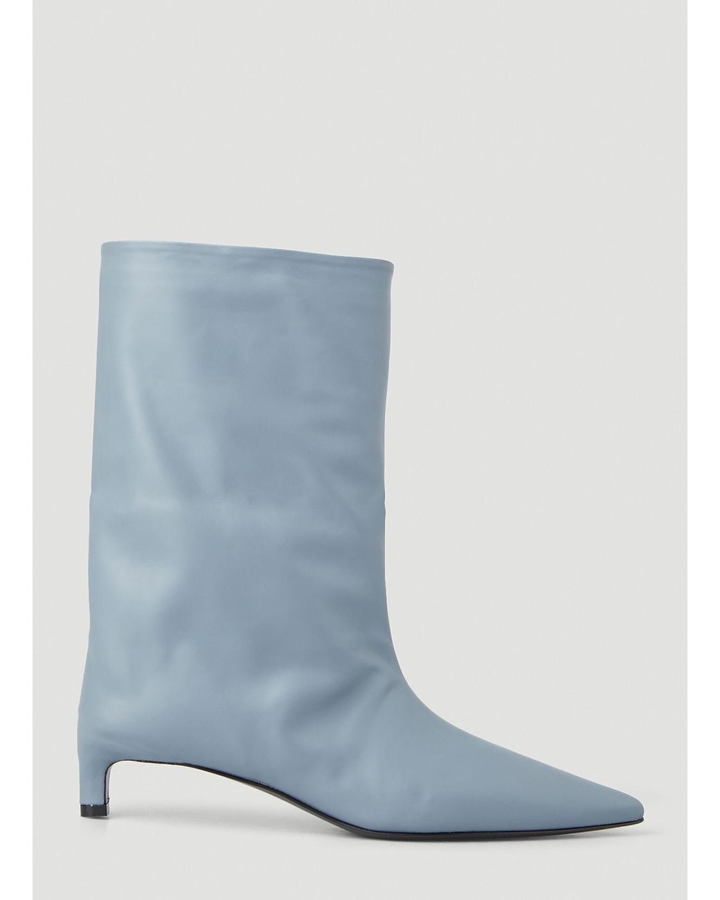 Jil Sander Kitten Heel Ankle Boots in Blue | Lyst