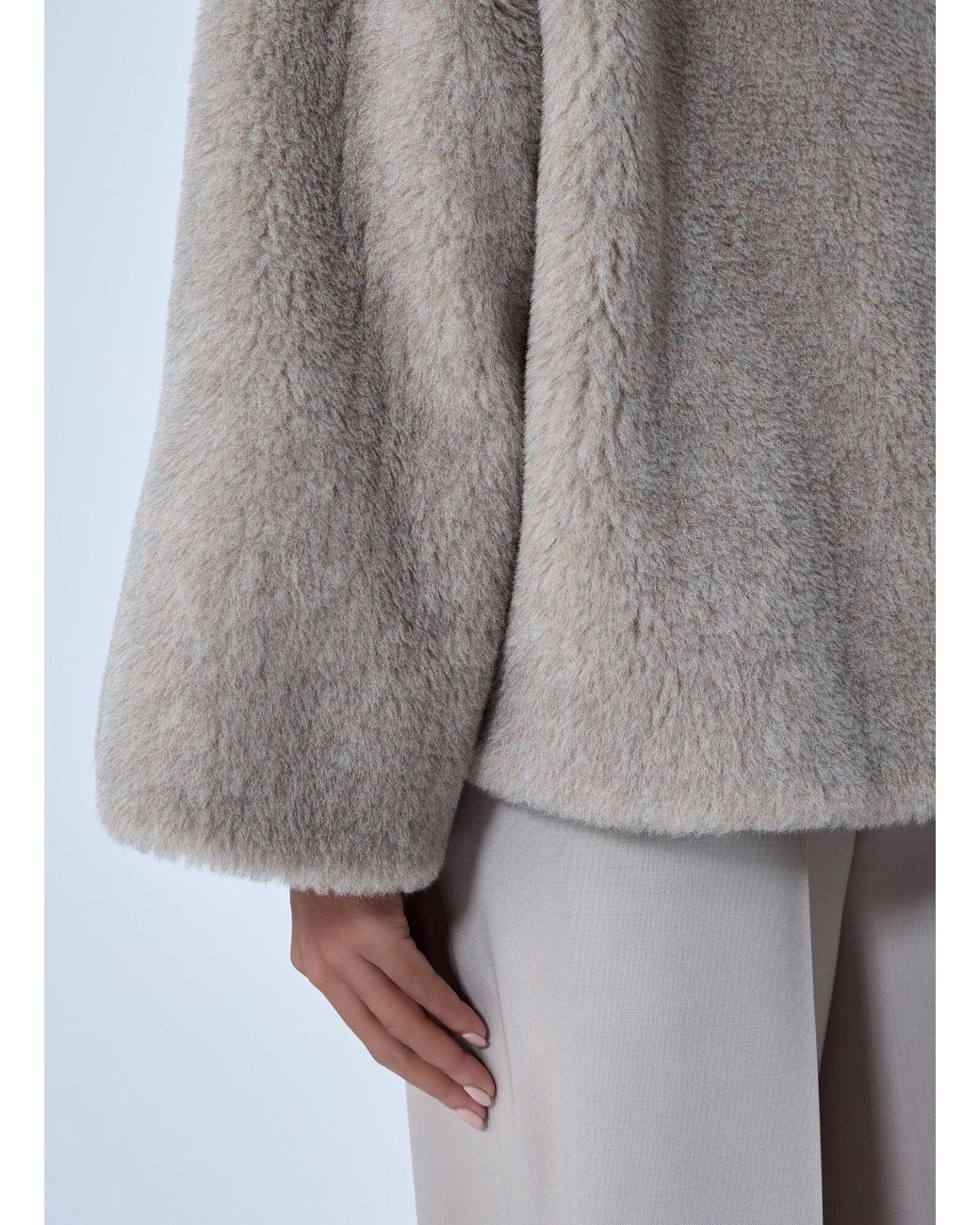 Max Mara Gray Sandcoloured Teddy Coat