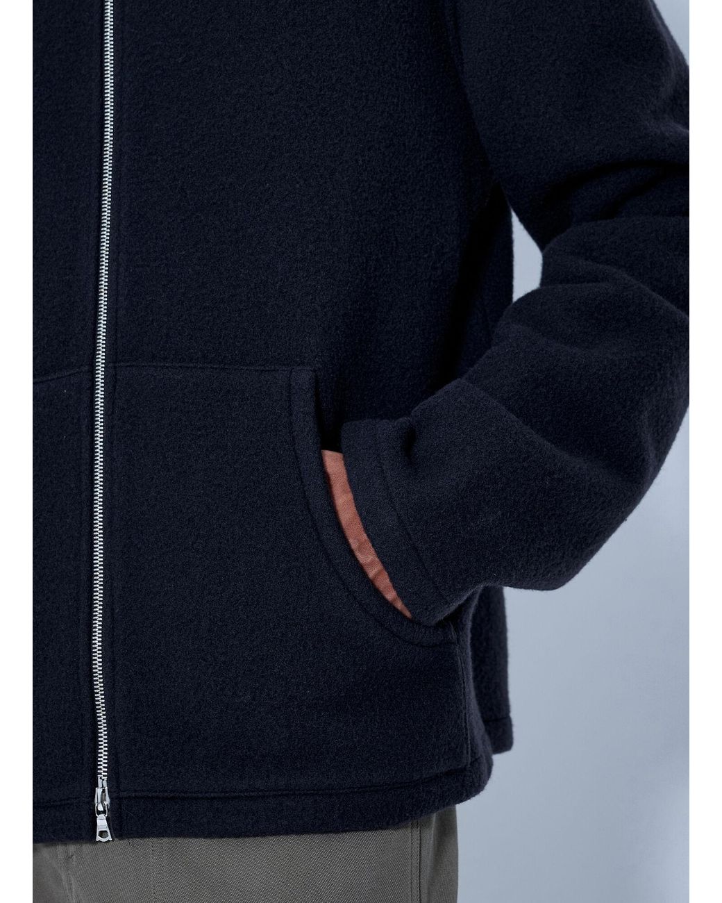 Rier Blue Fleece Full Zip Sweatshirt for men
