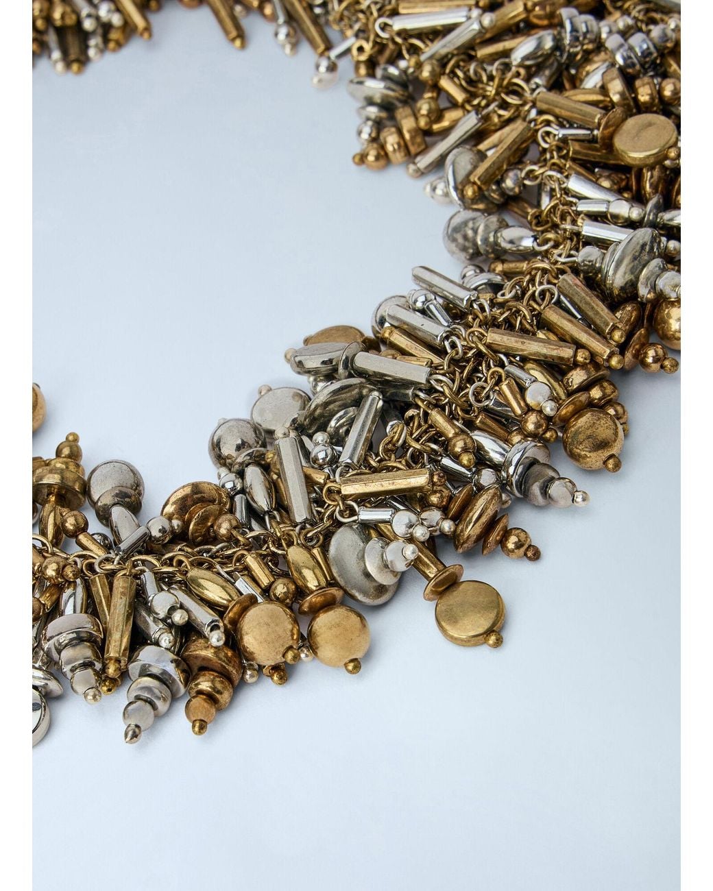 Dries Van Noten Blue Metallic Beaded Necklace