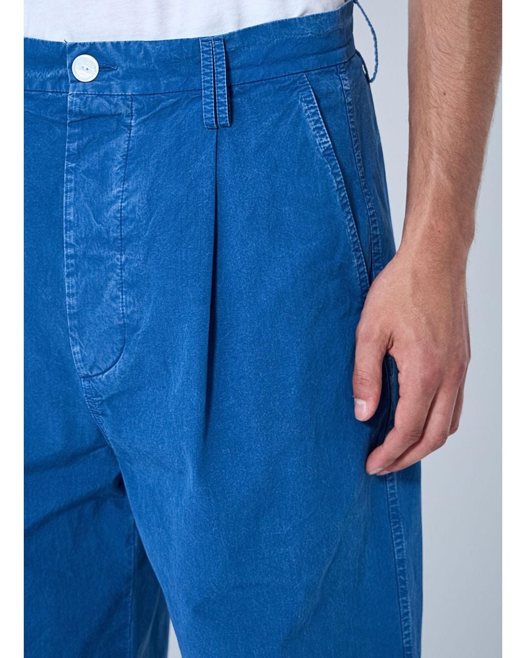 Marni Blue Pleated Wide-Leg Trousers for men