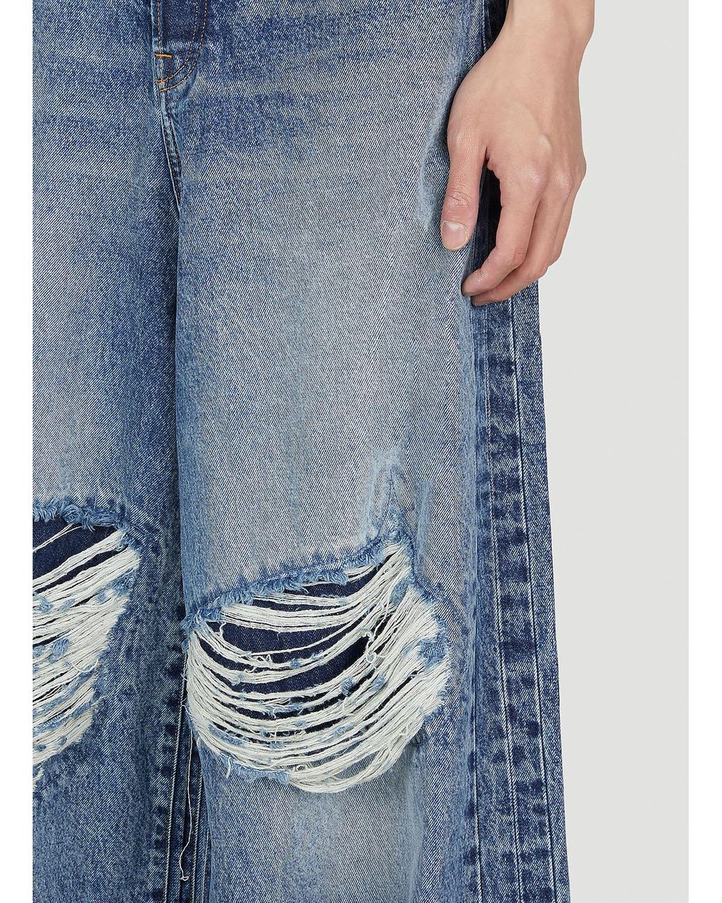 Vetements Distressed Baggy Jeans in Blue for Men | Lyst