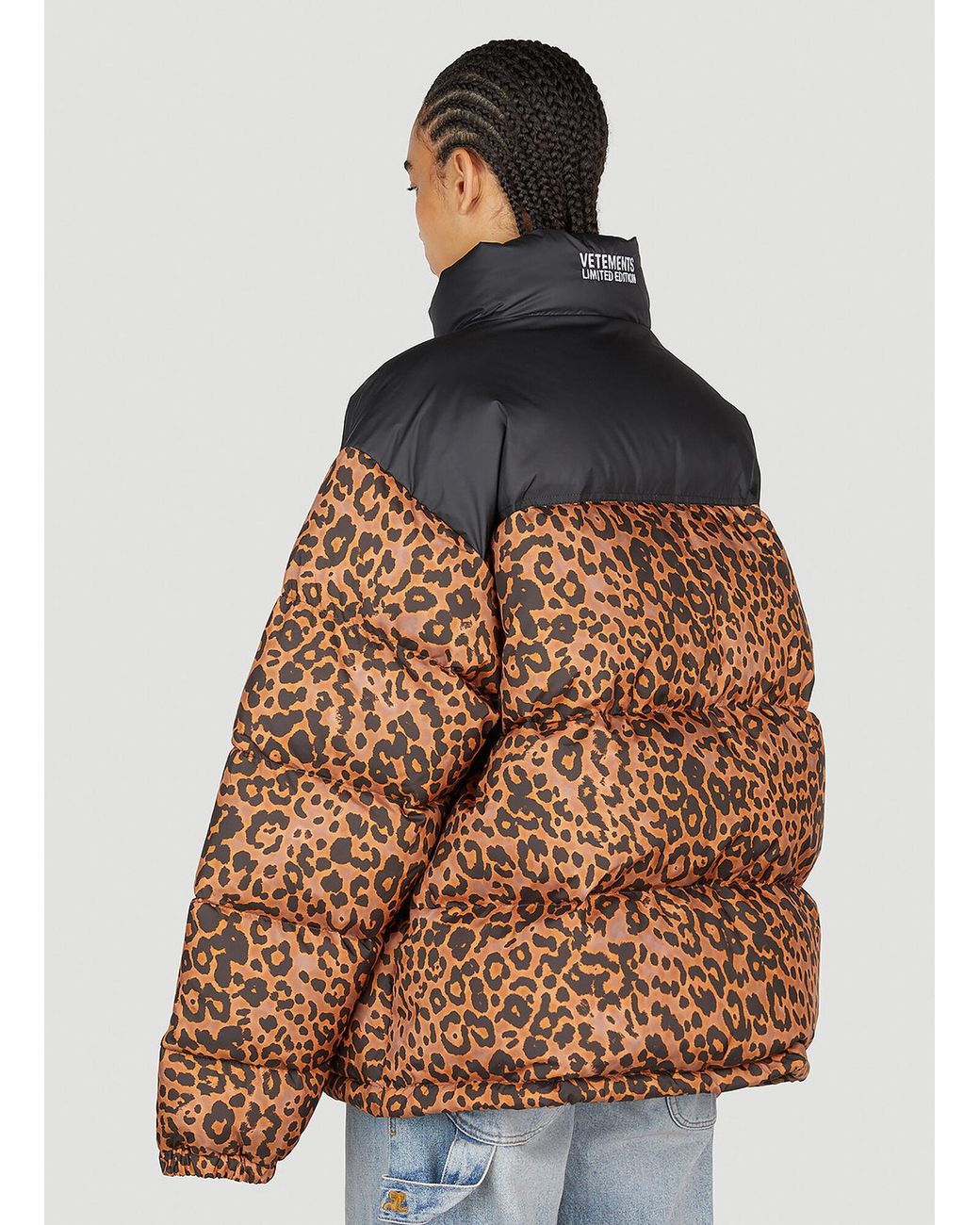 Vetements Brown Leopard Print Puffer Jacket