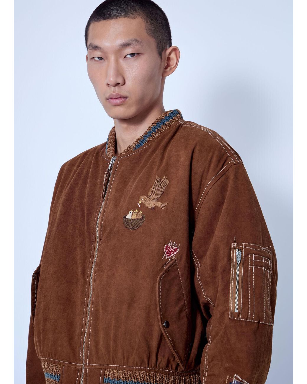 STORY mfg. Blue Seed Bomber Jacket for men