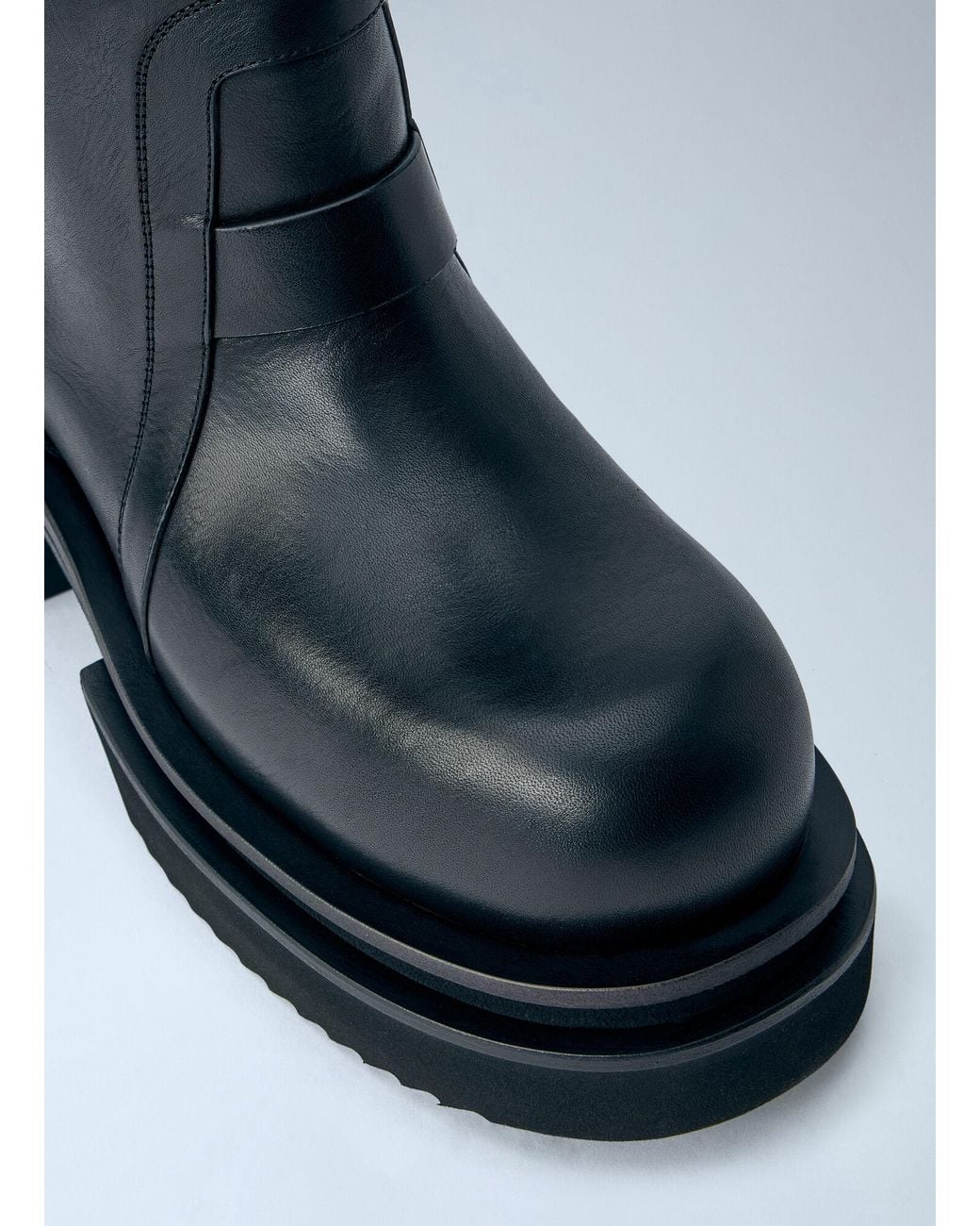 Rick Owens Blue Pull On Bogun Leather Boots