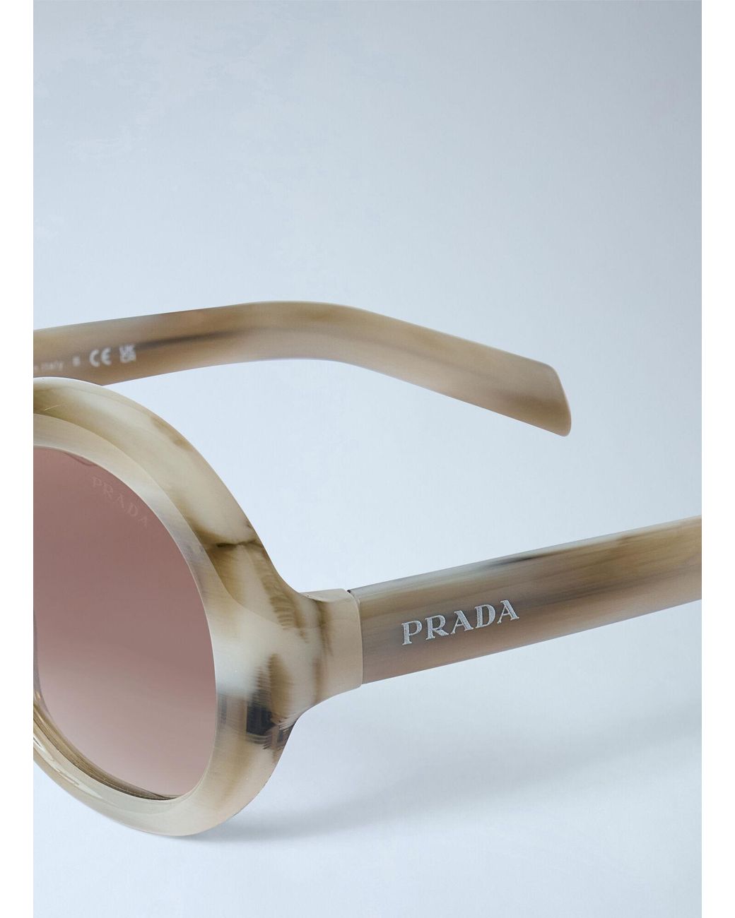 Prada White Pr D08Su Round Sunglasses