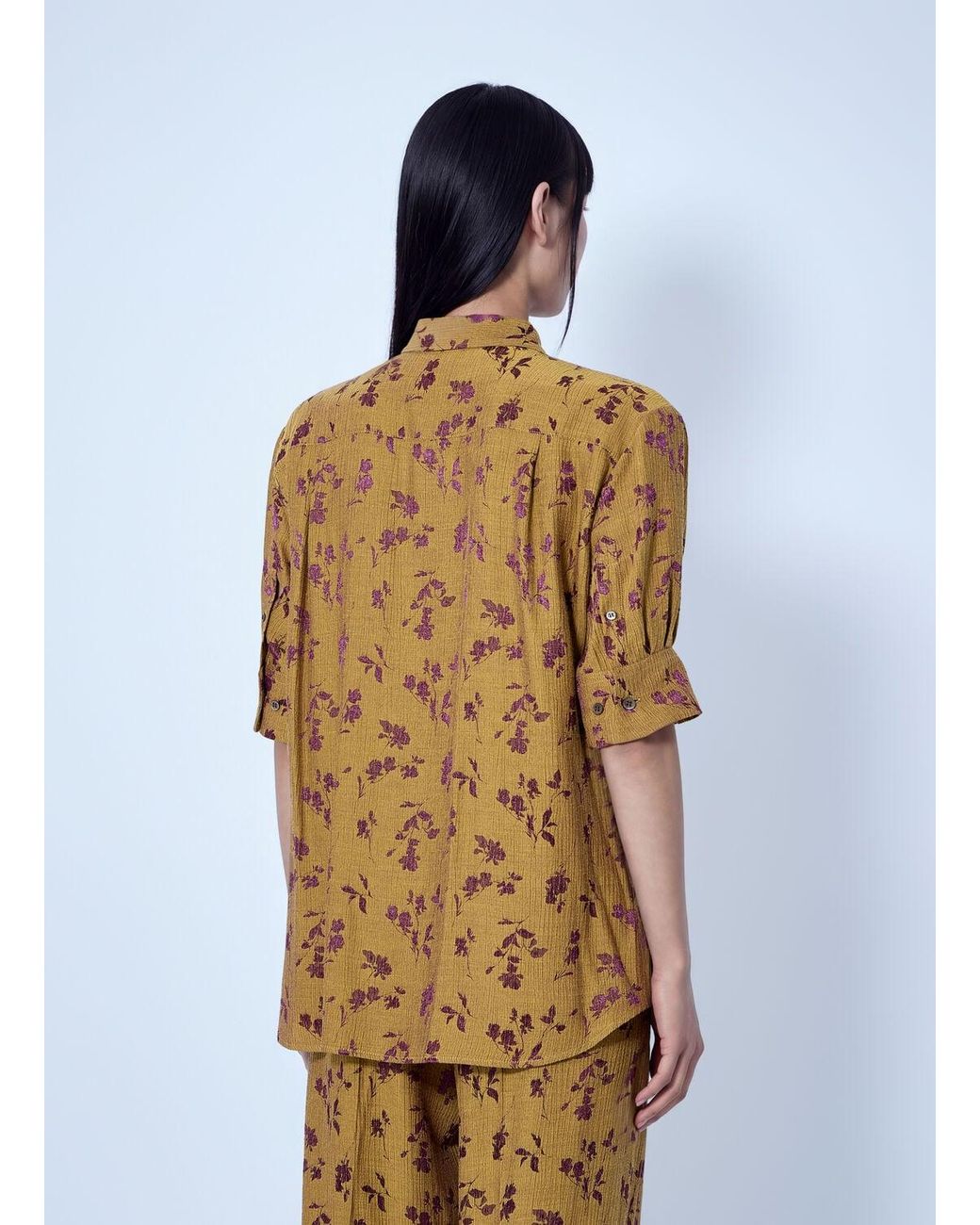 Dries Van Noten Blue Floral Patterned Button-Down Shirt