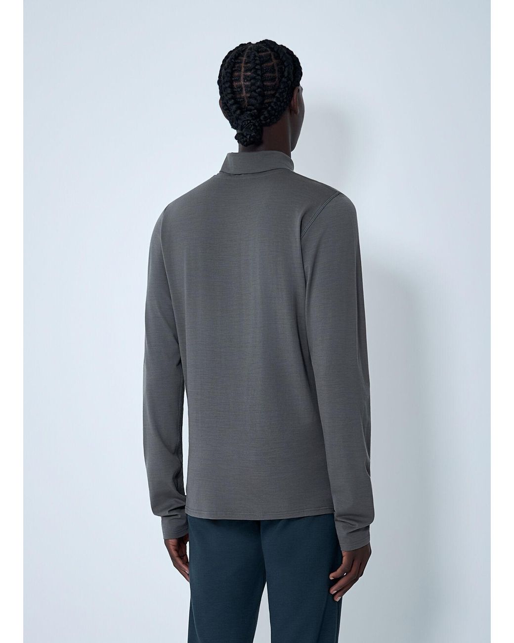 Rier Gray Wool Turtleneck Sweater for men