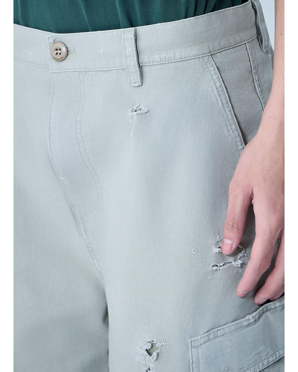 Balenciaga Blue Cropped Cargo Pants for men