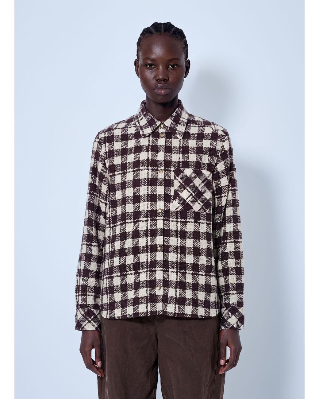 Moncler Brown Checked Wool Shirt