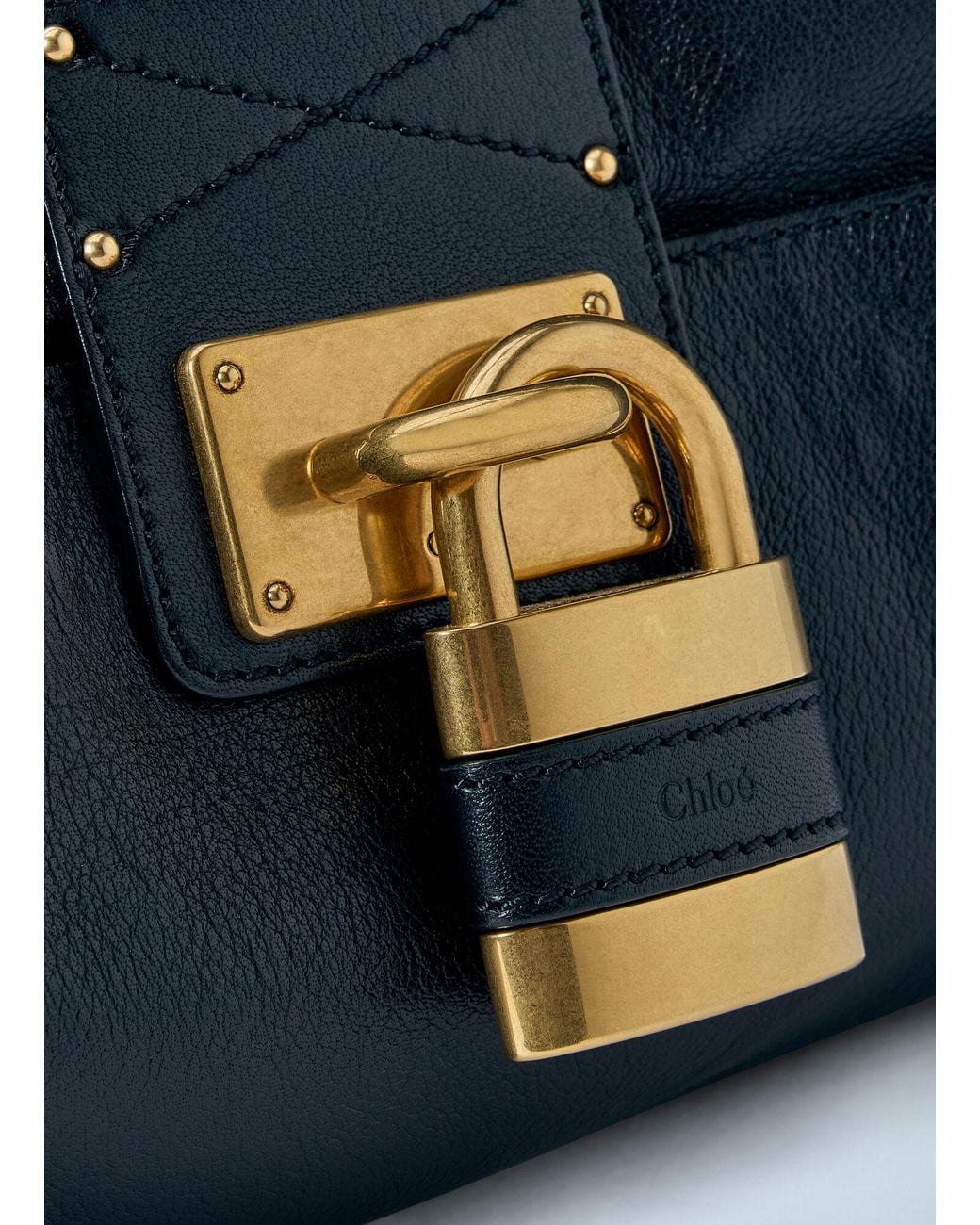Chloé Blue Chloé Paddington Grained Shoulder Bag
