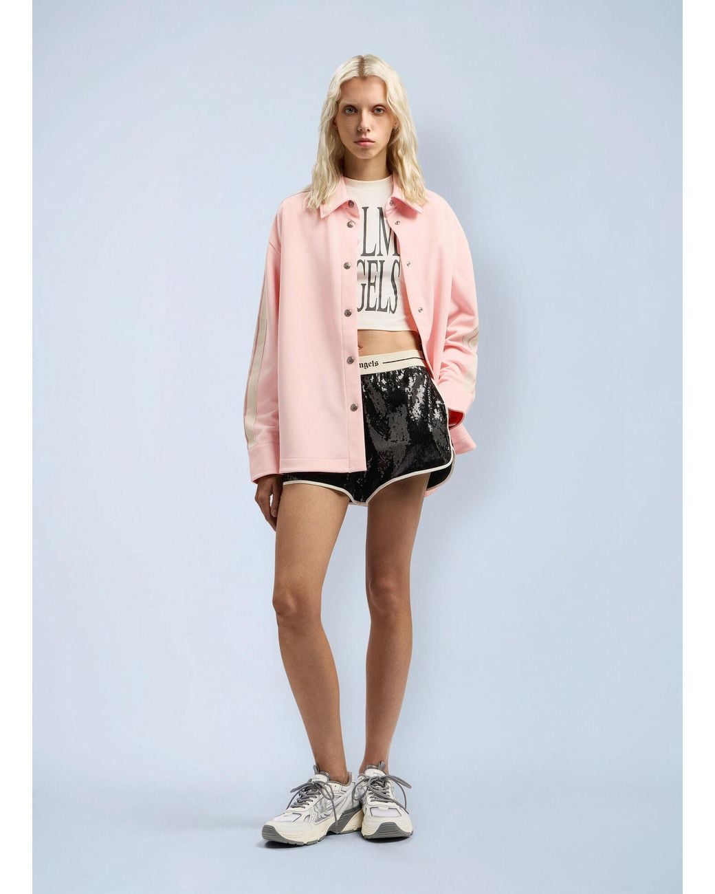 Palm Angels Pink Classic Logo Tonal Track Shirt