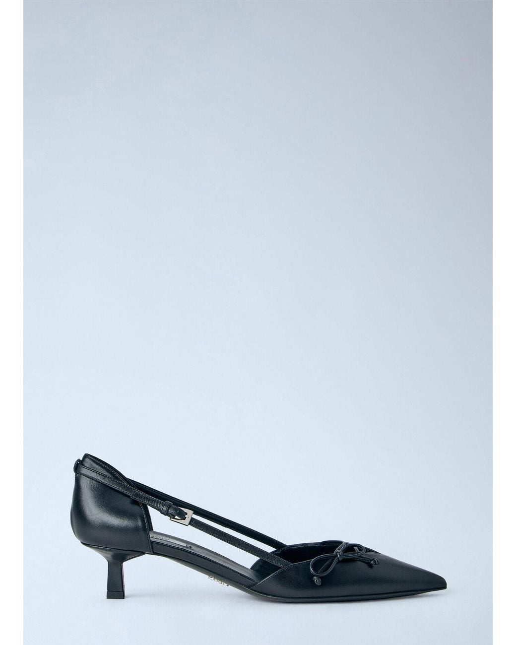 Prada Blue Side-Open Leather Pumps