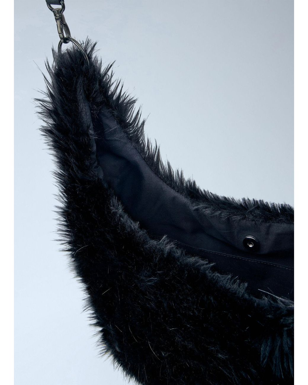 Yohji Yamamoto Black 3 Way Shoulder Strap Fur Bag