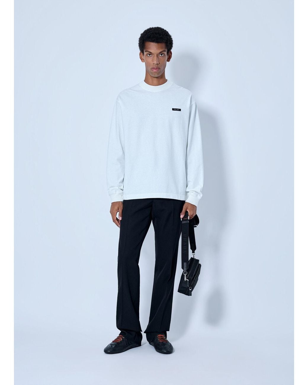 Prada Blue Tailored Wool Trousers for men