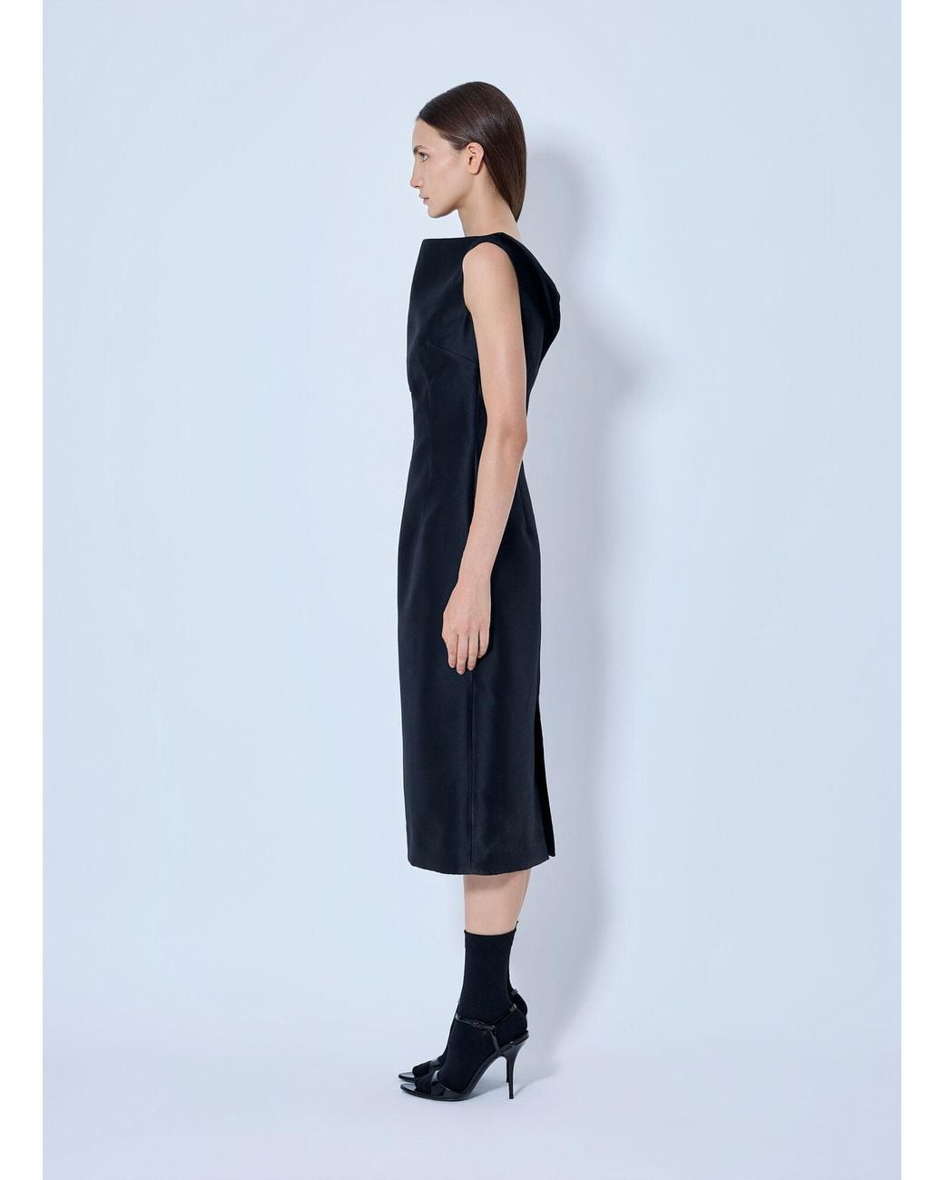 Balenciaga Blue Sleeveless Midi Dress